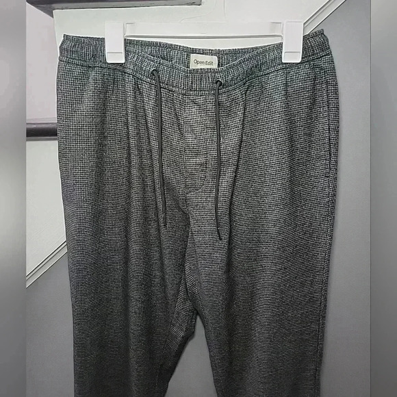 OPEN EDIT Elastic Waist Drawstring Pockets Dressy Pants - L Golf Athletic Preppy - Picture 2 of 4